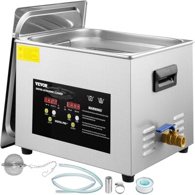 VEVOR Pulitore a Ultrasuoni Aggiornato 15 L Riscaldatore 600 W Ultrasuoni 360 W Pulitore per Parti a Ultrasuoni da Laboratorio Digitale con Temporizzatore per Pulizia di Strumenti Dentali in Vetro VEVOR Pulitore a Ultrasuoni Aggiornato 15 L Riscaldatore 600 W Ultrasuoni 360 W Pulitore per Parti a Ultrasuoni da Laboratorio Digitale con Temporizzatore per Pulizia di Strumenti Dentali in Vetro