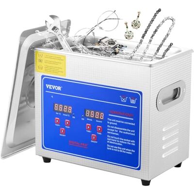 VEVOR Pulitore Ultrasuoni Macchina Pulitrice a Ultrasuoni per Gioielli Capacità da 2,85 L, Pulitore in Acciaio Inox, Potenza 120 W Frequenza da 40 kHz per Occhiali Orologi Anelli Parti Piccole VEVOR Pulitore Ultrasuoni Macchina Pulitrice a Ultrasuoni per Gioielli Capacità da 2,85 L, Pulitore in Acciaio Inox, Potenza 120 W Frequenza da 40 kHz per Occhiali Orologi Anelli Parti Piccole