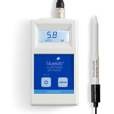 Bluelab Multimedia Misuratore di pH per terra, terra di cocco, lana di roccia, zona radice e soluzione nutritiva: facile calibrazione, misura il pH in modo rapido e preciso Bluelab Multimedia Misuratore di pH per terra, terra di cocco, lana di roccia, zona radice e soluzione nutritiva: facile calibrazione, misura il pH in modo rapido e preciso