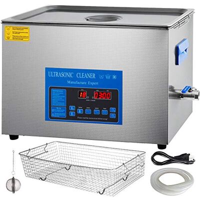VEVOR Pulitore ad ultrasuoni 22 L, Vassoio ad ultrasuoni a doppia frequenza, Dispositivo di pulizia ad ultrasuoni in acciaio inossidabile, con riscaldamento e timer, per gioielli, occhiali VEVOR Pulitore ad ultrasuoni 22 L, Vassoio ad ultrasuoni a doppia frequenza, Dispositivo di pulizia ad ultrasuoni in acciaio inossidabile, con riscaldamento e timer, per gioielli, occhiali