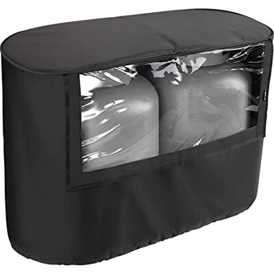 BougeRV Copertura per serbatoio di propano per camper, visibile per valvola, adatta per serbatoi doppi da 9,1 kg, impermeabile, in tessuto Oxford 600D, accessori per camper, colore nero BougeRV Copertura per serbatoio di propano per camper, visibile per valvola, adatta per serbatoi doppi da 9,1 kg, impermeabile, in tessuto Oxford 600D, accessori per camper, colore nero