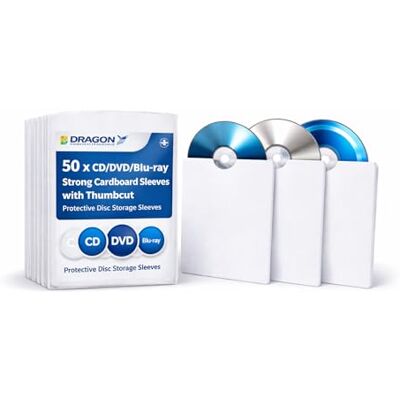 Dragon ®, bustine in cartoncino rigido per CD e DVD, 50 pezzi Dragon ®, bustine in cartoncino rigido per CD e DVD, 50 pezzi