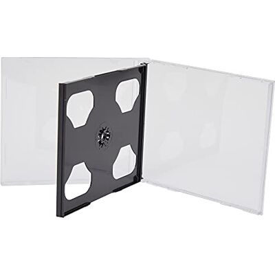 Dragon ®, custodia Jewel Case doppia per CD/DVD, da 10,4 mm di spessore, con scomparto interno di colore nero che può contenere 2 dischi, confezione da 50 pezzi Dragon ®, custodia Jewel Case doppia per CD/DVD, da 10,4 mm di spessore, con scomparto interno di colore nero che può contenere 2 dischi, confezione da 50 pezzi