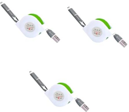 Uonlytech 3 Pezzi 2 1 cavo di ricarica dati USB c accessori telefono accessori cellulari il colore verde cavo di ricarica dati alto cavo di ricarica dati retrattile 2 in 1 linea dati