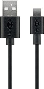 goobay Cavo USB-C di Ricarica E Sincronizzazione, USB-A > USB-C, Nero, 3m Lunghezza del Cavo