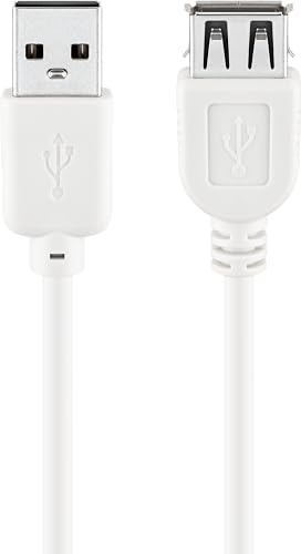 goobay Cavo Prolunga USB 2.0 ad Alta Velocità, Bianco, 3m Lunghezza del Cavo