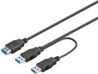Microconnect 0.3m USB 3.0 cavo USB 0,3 m 2 x USB A USB A Nero