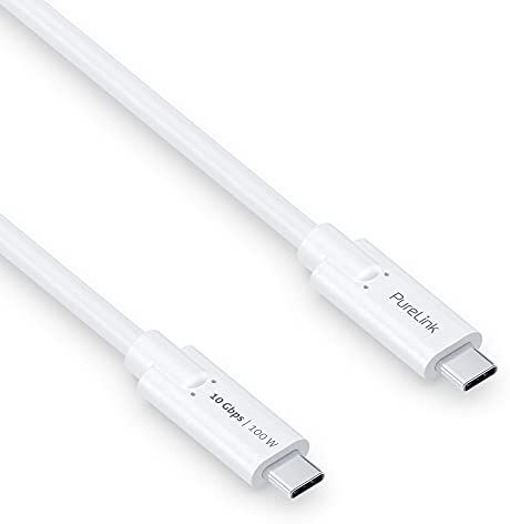 PureLink cavo da USB-C a USB-C, USB 3.1 Gen 2 con trasferimento dati 10 GB/s, bianco, 1,00 m