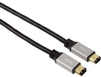 Hama FireWire Cable, 6-pin IEEE 1394a Plug 6-pin Plug, 2 m