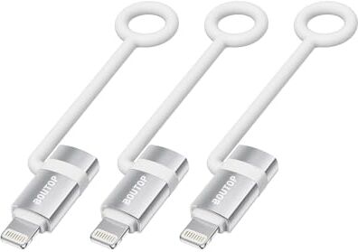 BOUTOP C32 Adattatore Lightning USB C [MFI certificato] per 36W Ricarica Rapida Compatibile con iPhone, iPad [3 pacchetto, Argento]