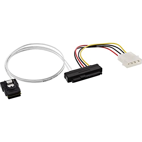 InLine 22321 Cavo Mini SAS, SFF-8087 a SFF-8482 e Alimentazione, 0.5 m, Nero