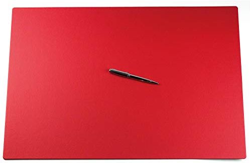 DELMON VARONE - FINE LEATHERGOODS MADE IN GERMANY DELMON VARONE Tappetino da scrivania XXL 65 x 45 cm grande personalizzabile pelle di mela rosso PC Sottomano antiscivolo, lavabileper ufficio e gaming Mouse-Pad per proteggi posto di lavoro