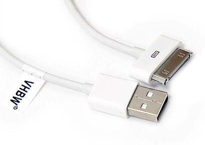 vhbw Cavo dati USB (da tipo A a lettore MP3) compatibile con Apple iPod Classic, Mini (Generation 3 & 4) lettore MP3 bianco