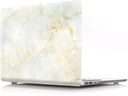 JZ Cover caso per MacBook Air (11-inch, Models: A1370 / A1465) Hard Skin with Keyboard Cover [Marble Series Yellow]