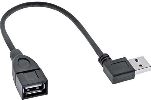 InLine Smart USB 2.0 Prolunga angolata, maschio/femmina, tipo A, 0,2 m, colore: Nero