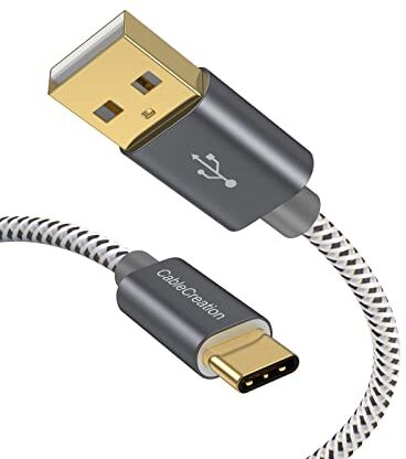 CableCreation Cavo USB Type 1.6FT Cavo USB-C intrecciato a USB Cavo per Galaxy S9 / S9 Plus, Huawei P20, Pixel XL 2 e altro, grigio [resistenza a 55 Ohm]