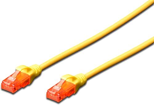 Ewent EW-6U-030Y Cavo di Rete Patch Cat 6 U/UTP, AWG 24/7, 2 Connettori RJ45, 3m, Giallo