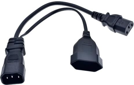 Septpenta Cavo di Adattatore Cavo Splitter Y, Presa IEC320 da C14 Maschio a C13 e EU 4.0 Femmina, Cavo di Alimentazione da 12,6 Pollici, Guscio in PVC Adatto per Il Collegamento di Alimentazione per Laptop