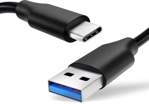 subtel Cavo USB C Type C USB A, Cavetto di Ricarica 3A e trasferimento Dati a 480 MBit/s USB 2.0, in Nero, per Notebook, cellulari, Tablet e Altri dispotivi