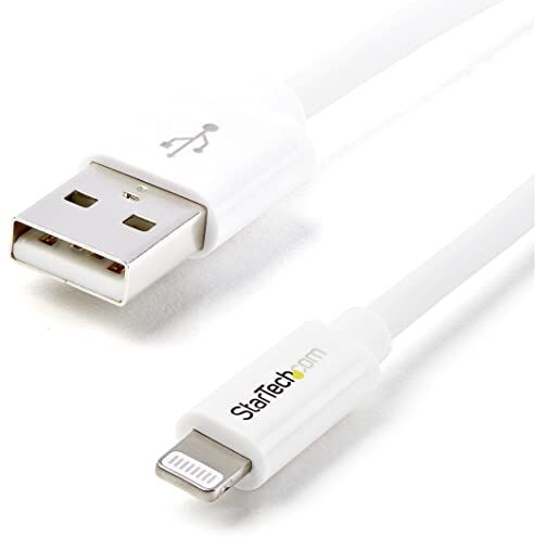 StarTech.com Cavo Connettore Lightning 8-pin Apple a USB di tipo Slim per iPhone / iPod / iPad da 1m, Bianco