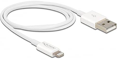 DeLOCK Cavo dati e ricarica USB per iPhone™, iPad™, iPod™, 1 m, colore: Bianco