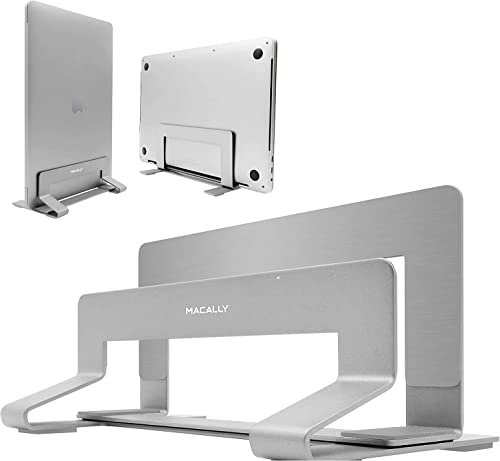 Macally Supporto verticale per laptop per desk – regolabile per compatibilità universale – Saves Space & Improves Device Airflow – Use come supporto MacBook o laptop – Telaio in acciaio