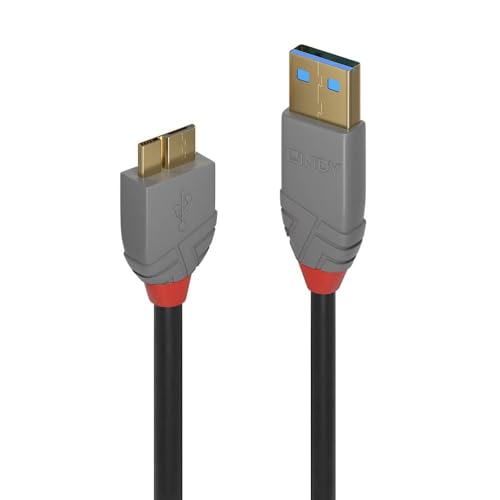 Lindy Cavo USB 3.0 Tipo A a Micro-B Anthra Line, 3m, Nero