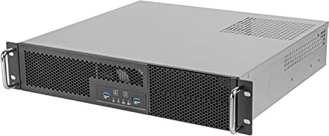 Silverstone Technology SST-RM23-502-MINI Chassis server con montaggio su rack 2U micro ATX industriale con doppio alloggiamento unità da 5,25" e interfaccia USB 3.1 Gen1