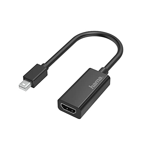 Hama Adattatore da Mini DisplayPort a HDMI (qualità Ultra-HD 4K, Mini Porta Display Maschio a HDMI Femmina, Ideale per MacBook Air/MacBook PRO/Mac Mini Full HD, Garanzia 10 Anni) Nero