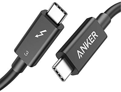 Anker Cavo Thunderbolt 3.0 da 70 cm, ricarica da 100 W/trasferimento dati da 40 Gbps da cavo USB-C-USB-C, dispositivi Type-C MacBook, Dell, iPad Air 4, iPad Pro 2020, Pixel, hub, base di ricarica ecc