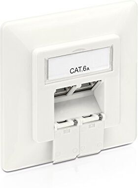 PureLink MCA200 Scatola di Giunzione Cat 6A, 2 Prese RJ45, Rete Ethernet 10 GB Schermata, 1 Lattina, Bianco