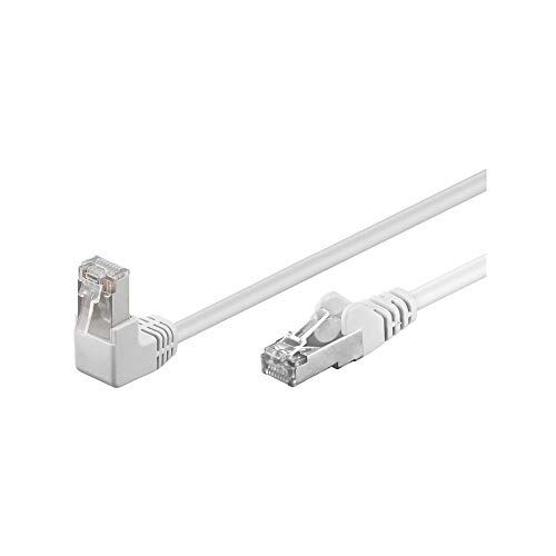 goobay CAT 5e Cavo Patch di Retre 1x 90° Angolato F/UTP, Bianco, 3m Lunghezza