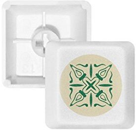 DIYthinker Talavera Stile Decorativo Verde Motivo Ornamentale PBT Copritasti con Apertura per Tastiera Meccanica Bianco OEM Nessun Simbolo di Stampa