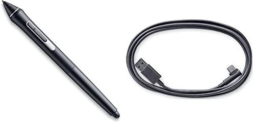 Wacom Pro Pen 2 (KP504E), Compatible con Intuos Pro, Cintiq, Cintiq Pro & MobileStudio Pro & ACK42206 CABLE USB 2 M 2.0 USB A MICRO-USB A NEGRO