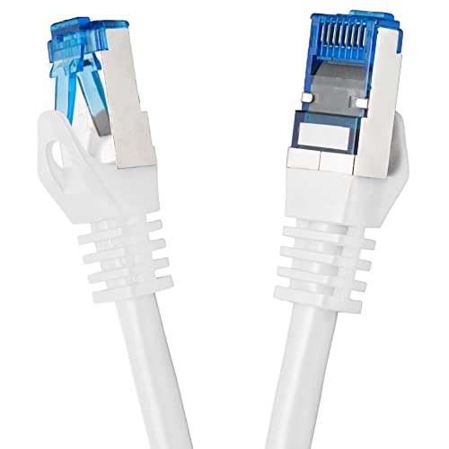 BIGtec Cavo Ethernet 0,15m Cavo LAN CAT 7 cable Alta Velocità RJ45 Cavo di Rete bianco 0,15 metri