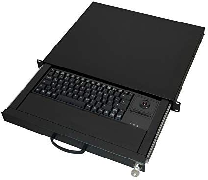 AIXCASE 19 "RACK 1U TECLADO (ALEMAN) TRACKBALL PS2 Y USB NEGRO AIX-19K1UKDETB-B