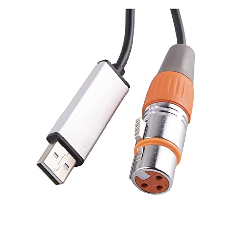 AJOHBM RS485 DMX512 PC USB A 3pin X-L-R Cavo di controllo dell'illuminazione dello stadio dell'adattatore del convertitore seriale (Size : 1.8M, Color : Orange)