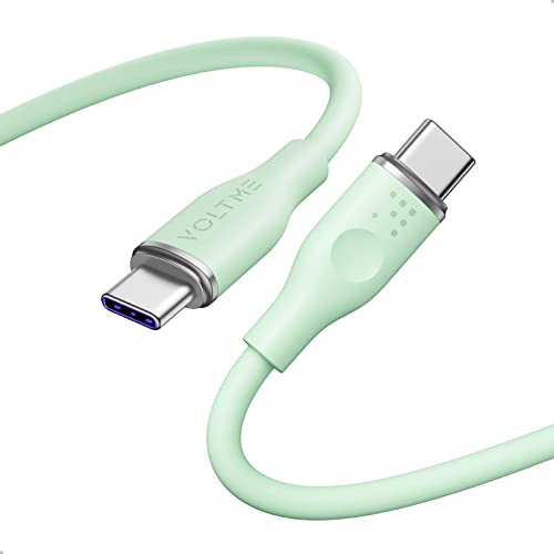 VOLTME Cavo USB Type-C 1,0m 480 Mbps Verde, Cavo Tipo C 5A/20V PD Cavo USB C Ricarica Rapida Chip E-Mark per Dispositivo USB-C Samsung/MateBook X Pro/MacBook Pro/ChromeBook Pixel/iPadPro/Air/Mini