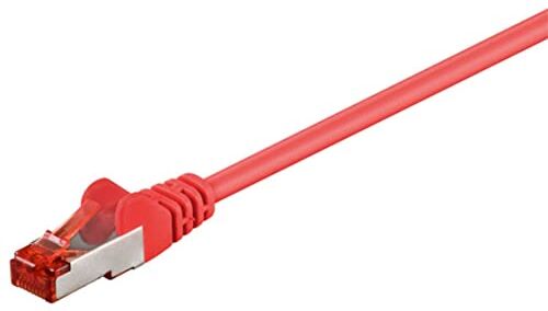 goobay 95477 CAT 6 Cavo di collegamento, S/FTP (PiMF), Rosso, 1 m Lunghezza