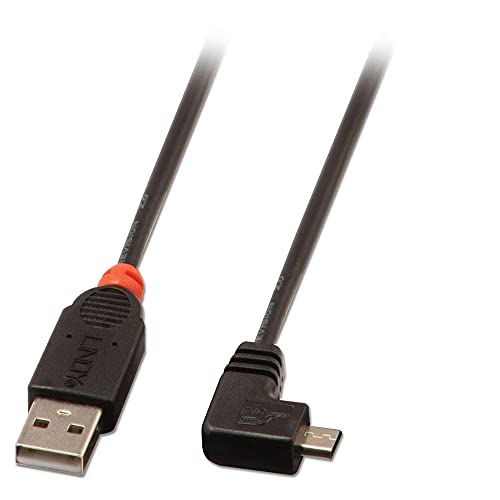 Lindy 31976 Cavo USB 2.0 Tipo A a Tipo Micro-B ad angolo di 90º 1m