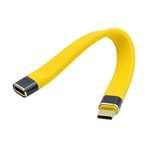 NFHK Cavo prolunga USB 4 giallo sottile piatto maschio a femmina 40 Gbps con ricarica da 100 W e 8K a 60 Hz