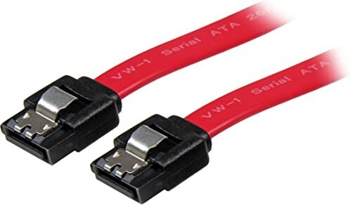 StarTech.com LSATA8 Cavo SATA a SATA Latching, F/F, 20 cm, Rosso