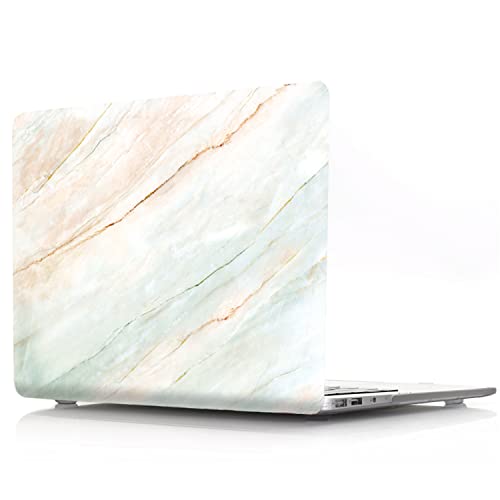 JZ Cover caso per MacBook Pro (15-inch, 2016-2019, Models: A1707 / A1990) Hard Skin with Keyboard Cover [Marble Series Green-3]