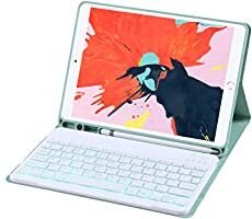 TianTa iPad Mini 5 2019 Tastiera Italiana Custodia, con 7 Colori Retroilluminata Staccabile Senza Fili Bluetooth Penna Slot Supporto Pelle PU Protettiva per iPad Mini 5/4/3/2/1 7.9", Verde chiaro