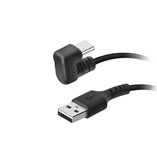 SBS Cavo angolare USB-A a USB-C, connettore a 180°, per Ricarica, trasferimento Dati e Gaming con Smartphone Samsung, Oppo, Xiaomi, Huawei, Lungo 1,8m, Nero