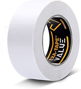 Defender EXA-Tape Value W 50 Nastro adesivo in tessuto, bianco, lucido, 50 mm x 50 m