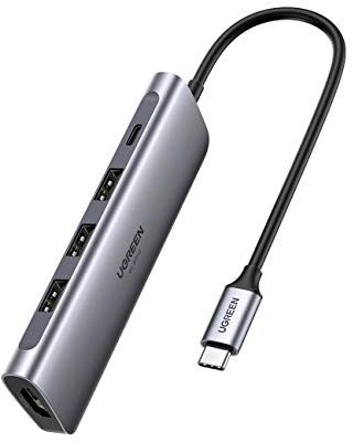 UGREEN Hub USB C 5 in 1 con HDMI 4K, Carica PD 100W, 3 Porte USB 3.0 Adattatore USB C Compatible per MacBook PRO/Air 2019, iPad PRO 2018, Surface PRO 7, Surface Go, Samsung Dex