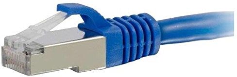 C2G 0,3 m (Arrotolato schermato Cat. 6A SSTP, Cavo di Rete Patch, Colore: Nero Blu Blu 1,5 m