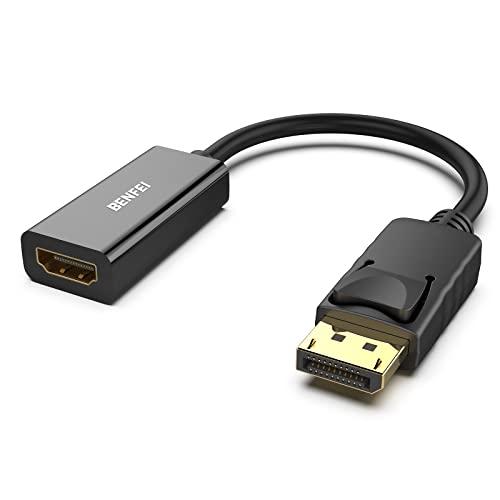 BENFEI Adattatore Displayport a HDMI 4K, Unidirezionale DisplayPort Computer a HDMI Monitor, DP (Display Port) maschio a HDMI femmina Convertitore con audio per Lenovo Dell HP Asus
