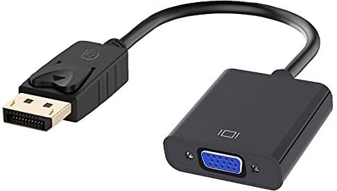 Jsdoin Adattatore da DisplayPort a VGA, 1080p placcato oro, da DP a VGA (maschio-femmina) compatibile con Lenovo, Dell, HP, ASUS